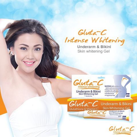 can glutathione whiten underarm Gluta-C Intense Whitening & Bikini Skin Whitening Gel (20 ml) rice extract
