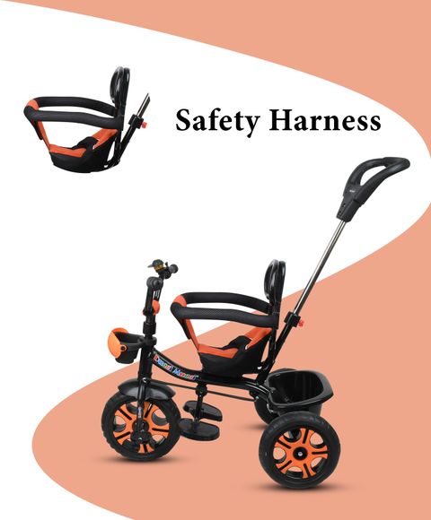 TOYSHOPPEE DVPOT-13B Parental Push Handle Tricycle (Orange) - Image 7