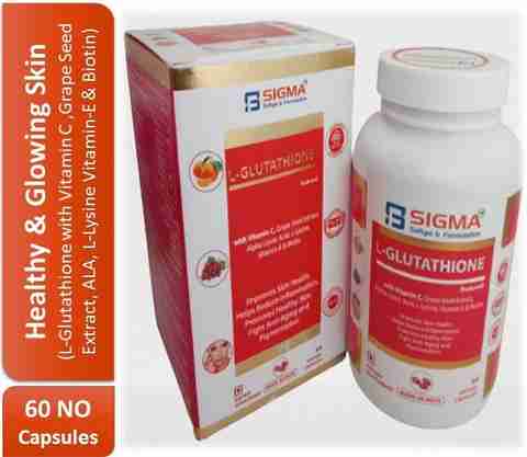SIGMA SOFTGEL L-Glutathione for Brightening & Radiant Skin With Grape Seed, Biotin, Vit. E & C Price in India