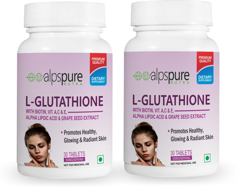 ALPSPURE L-Glutathione with biotin, vitamin A.C,E, Alpha Lipoic Acid & Grape Seed Ext 60 Price in India
