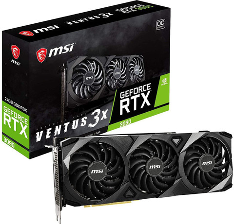美品 MSI GeForce RTX 3090 VENTUS 24GB MSI RTX 3090 VENTUS GDDR6X 24 GB NVIDIA Chipset 384 bit 1725 MHz