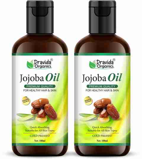 Dravida Organics Cold Pressed Jojoba Oil for Skin & Hair - Virgin & Unrefined - Pack of 2 Hair Oil (200 ml) - Image 5