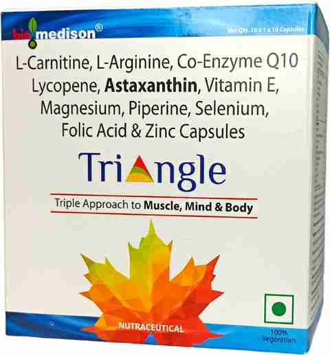 l carnitine and astaxanthin biomedison TRIANGLE I L- CARNITINE, L-ARGININDE, CO-ENZYME Q10, VEG CAPSULE Price in India BPC-157 10mg (Research Grade)