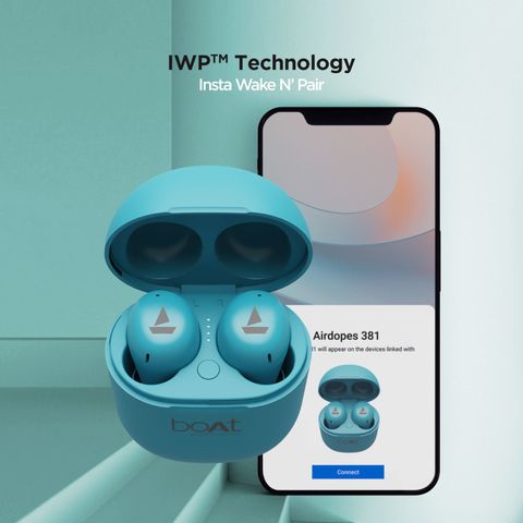boAt Airdopes 381 True Wireless Earbuds (Teal Blue) - Image 5