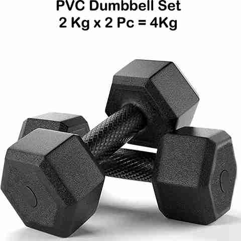 BMS Sports Black Hexa Dumbbells Set, Home GYM (4kg) Fixed Weight Dumbbell (4 kg) - Image 5