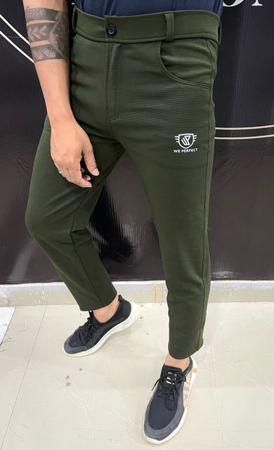 We Perfect Pack of 2 Men Slim Fit Black, Green Lycra Blend Trousers - Image 6