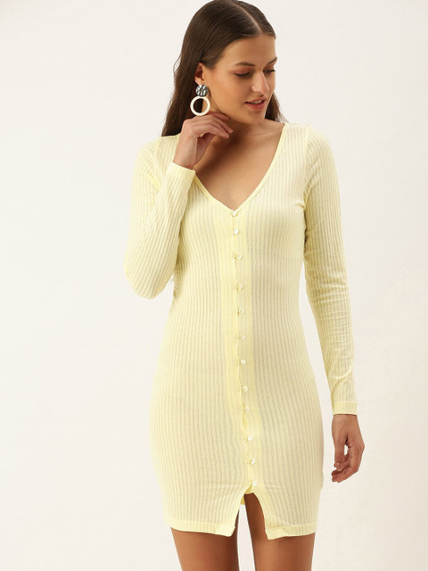 yellow bodycon dress forever 21 Women Mini/Short Maxi dress