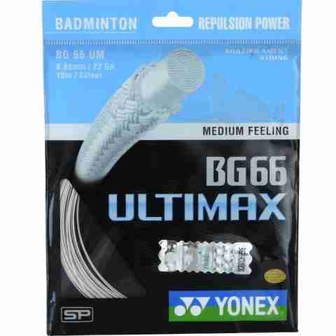 YONEX BG 66 ULTIMAX METALLIC WHITE 0.65 Badminton String - 10 m