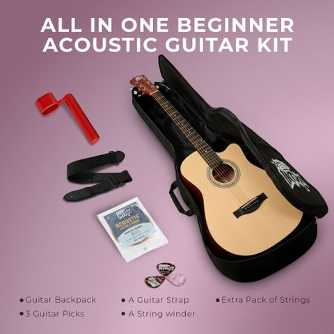 intern INT-38C-NT Acoustic Guitar Linden Rosewood - Image 4