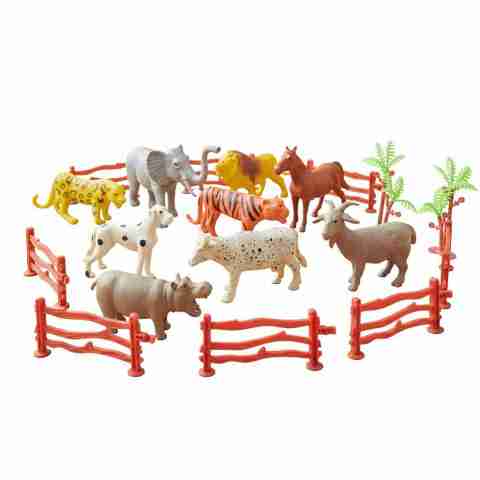 SHETTY TOYS 15 pcs Small Animal Set Toys for Kids - PVC Rubber