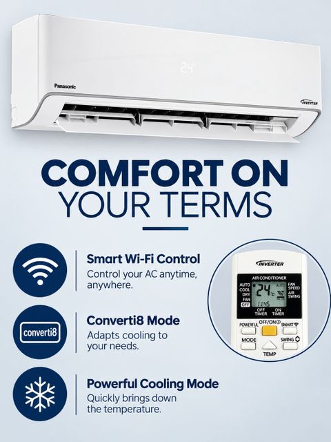 Panasonic 2026 Model 1.5 Ton 5 Star Split Inverter with Wi-fi AC (CS/CU-EU18CKY5XFM, White) - Image 5