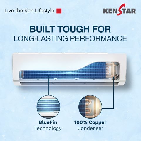 Kenstar 2026 Model 1 Ton 3 Star Split Inverter 5-in-1 Convertible with Rapid Cool Technology AC (103IPG26WKS, White) - Image 7