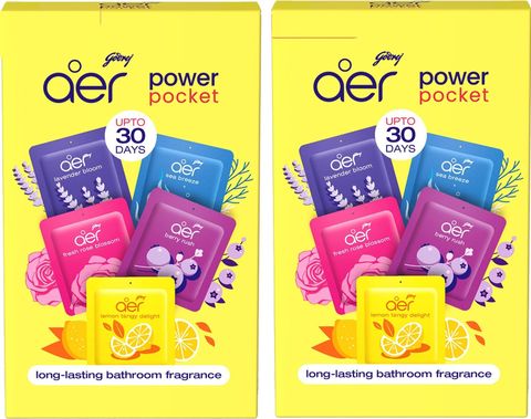 Godrej Aer Power Pocket Assorted Fragrance Blocks Aer Power Pocket Bathroom Scent Air Freshener Blocks (5 x 10 ml) - Image 6
