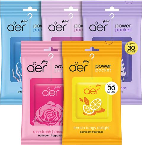 Godrej Aer Power Pocket Assorted Fragrance Blocks Aer Power Pocket Bathroom Scent Air Freshener Blocks (5 x 10 ml) - Image 7