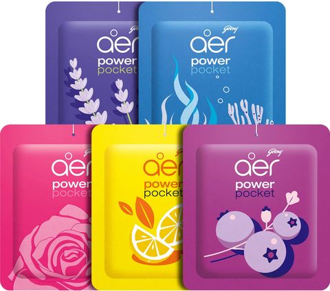Godrej Aer Power Pocket Assorted Fragrance Blocks Aer Power Pocket Bathroom Scent Air Freshener Blocks (5 x 10 ml) - Image 8