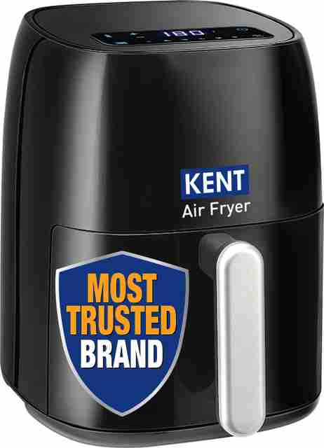KENT Digi Plus Air Fryer 4L & 1300W | Fry, Grill, Roast & Bake | Digital Display & Touch Control Panel | Rapid Heating | 80% Less Oil Usage | High Temperature & Uniform Heating | Black Air Fryer (4 L) - Image 3