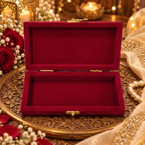 Online Gift Gallary Premium Red Velvet Haq Mehr Gift Box, Maroon - Image 5