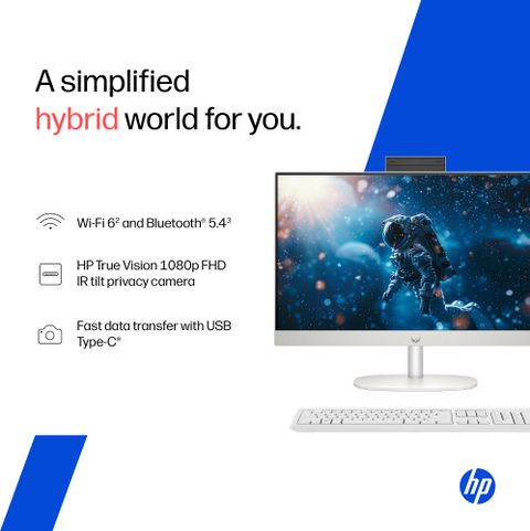HP All-in-One Ryzen 7 23.8" 16GB 512GB White - Image 8