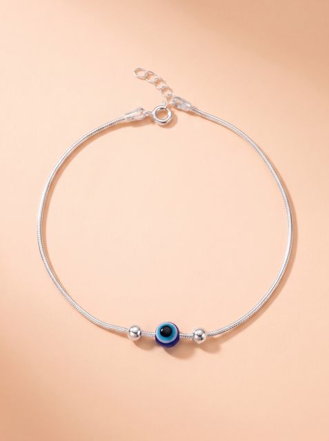 925 SILLER Pure Silver Evil Eye Anklet - Image 7