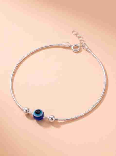 925 SILLER Pure Silver Evil Eye Anklet - Image 5