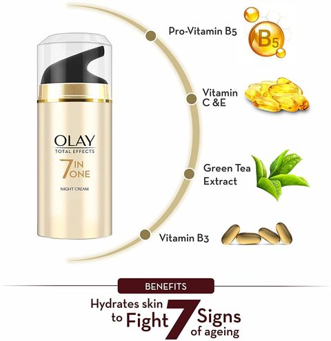 OLAY Total Effects Night Cream with Vitamin C, Niacinamide, Green Tea - Image 8