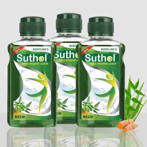 BOROLINE SUTHOL Neem 200 ml X 3 | Stops Irritations, Prickly Heat, Itching Antiseptic Liquid (200.0 ml x Pack of 3) - Image 5