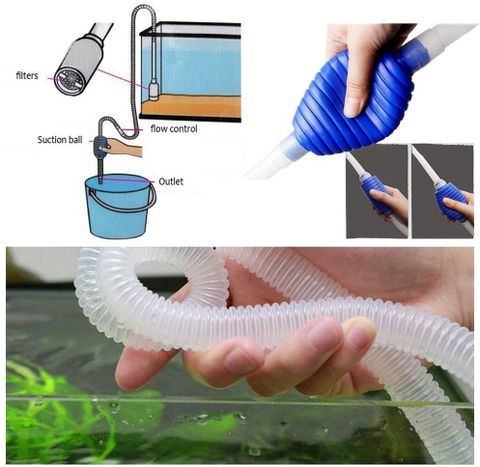 Water Area Aquarium Siphon Gravel Cleaner Manual Water Pump - Image 6