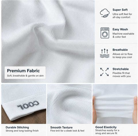 NaariFit UV Protection Arm Sleeves (White, Pack of 1 Pair) - Image 4