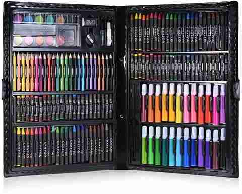 WEMOL à¤µà¥à¤®à¥à¤² 168-Piece Colouring Pencils Set, Children Painting Set, Crayon, Oil Pastel - Image 5