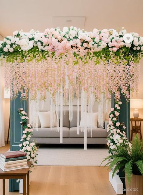 PARTY BREEZE Wisteria Garland for Home Wedding Party Garden Ceremony Pink Westeria Artificial Flower (43.2 cm, Pack of 10, Flower Bunch) - Image 3