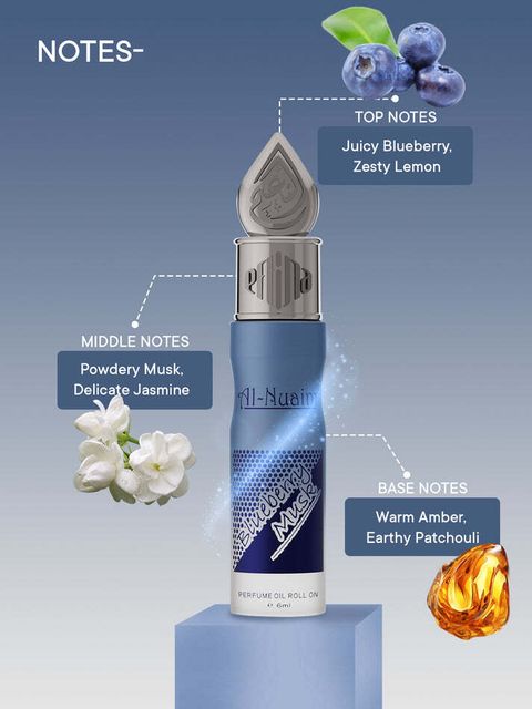 Al-Nuaim Blueberry Musk Essence Alcohol Free Long Lasting Luxury Attar Oil Floral Attar (Fruity) - Image 4