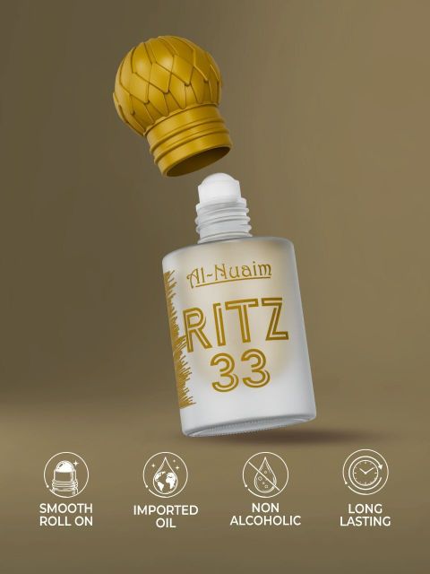 Al-Nuaim Ritz 33 Attar Velvet Floral Oil Soft Fragrance Long Lasting Perfume Essence Rich Floral Attar (Amber, Woody) - Image 8