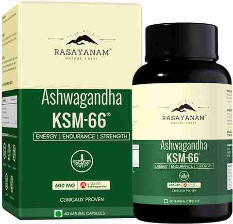 Rasayanam Ashwagandha KSM-66 600 mg 60 Capsules - Image 3