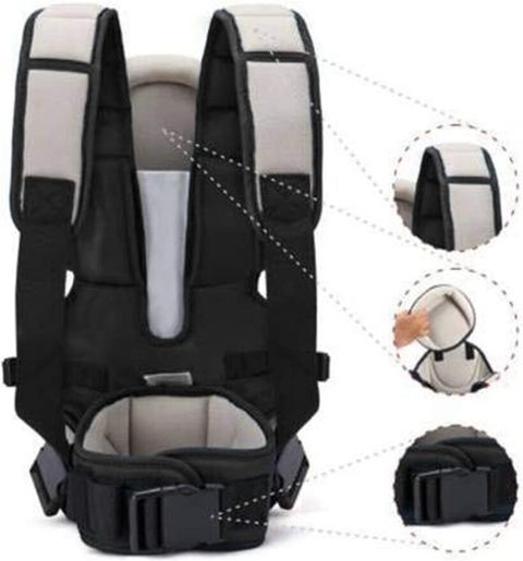 Duggu kids 3in1 Baby Carrier Bag for 0-3 Years Baby with Baby Holder Belt | Dark Blue Cream Baby Carrier (Black, Front Carry facing in) - Image 8