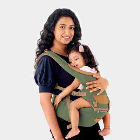 LuvLap Royal Baby Hip Seat Carrier with 4 Carry positions, for 4 to 24 months Baby Carrier (Green, Hip Carry) - Image 5