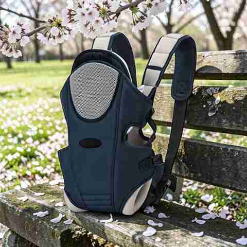 Duggu kids 3in1 Baby Carrier Bag for 0-3 Years Baby with Baby Holder Belt | Dark Blue Cream Baby Carrier (Black, Front Carry facing in) - Image 5