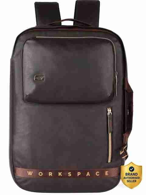Gear Medium 21L Laptop Backpack Brown Faux Leather - Image 5
