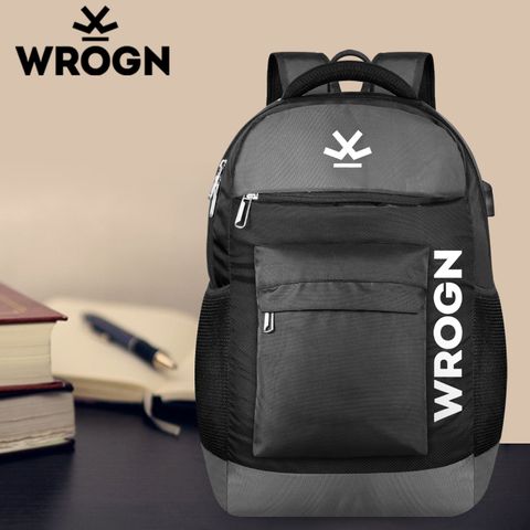 WROGN Large 35 L Laptop Backpack Unisex Smart Bag With USB Charging Port Casual Laptop Bag-Office Bag-School Bag (Grey, Black) - Image 7