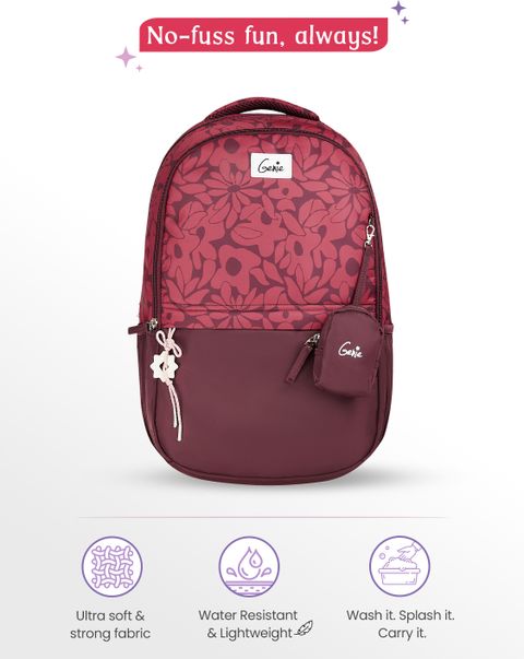 Genie Eleanor School Backpack For Girls |19 Inch - Rust 40 L