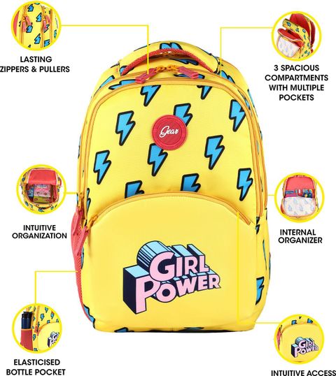 Gear Medium 27 L Backpack AWESOME THUNDER GIRL (Yellow) - Image 8