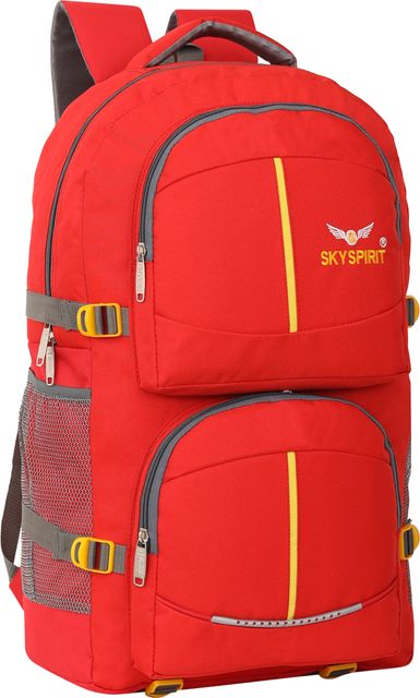 sky spirit 55L Large Rucksack +40 L Duffle Bag | Outdoor Trekking & Travel Bag Set | Unisex Rucksack - 55 L (Red) - Image 4