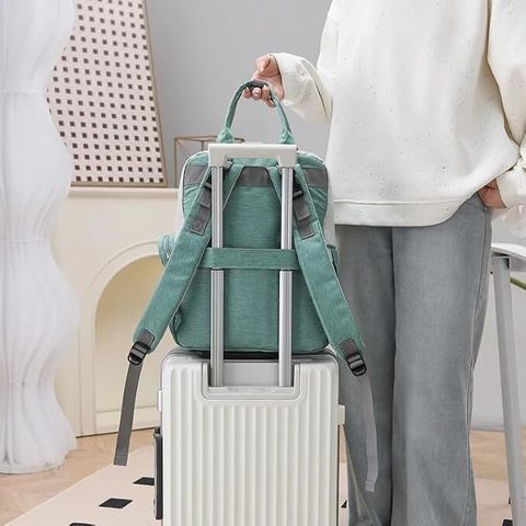 Netizen Small 20 L Laptop Backpack Stylish diaper backpack, Maternity Bags For Travel, Multipurpose Baby Bags (Grey, Green) - Image 7
