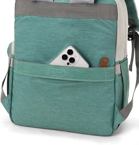 Netizen Small 20 L Laptop Backpack Stylish diaper backpack, Maternity Bags For Travel, Multipurpose Baby Bags (Grey, Green) - Image 8