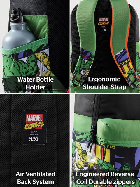 Wildcraft Wiki Pack Marvl Hulk 18.5 L Backpack Green - Price in