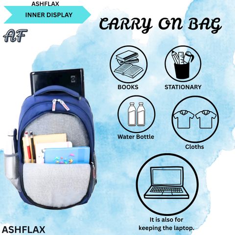 ASHFLEX Stylish Waterproof Backpack 35L Blue - Image 5