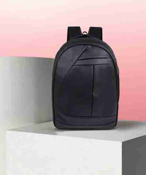 Romofy Large 32 L Laptop Backpack Classic Synthetic Leather Office College Business Shoulder Backpack For Unisex (Black) - Image 5