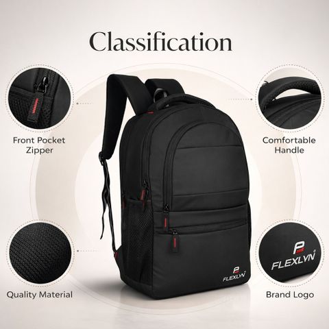 flexlyn Large 36L Laptop Backpack for Men, Black - Image 7