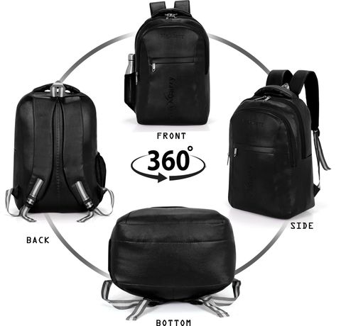 Maxcarry Large 40L Black Leather Backpack - Image 8