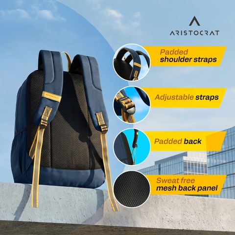 ARISTOCRAT Medium 25L Laptop Backpack 17 Inch Blue - Image 7