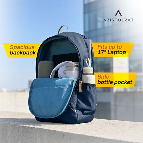 ARISTOCRAT Medium 25L Laptop Backpack 17 Inch Blue - Image 8